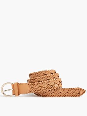 J. Crew Braided Leather Belt in Cognac Size L/XL